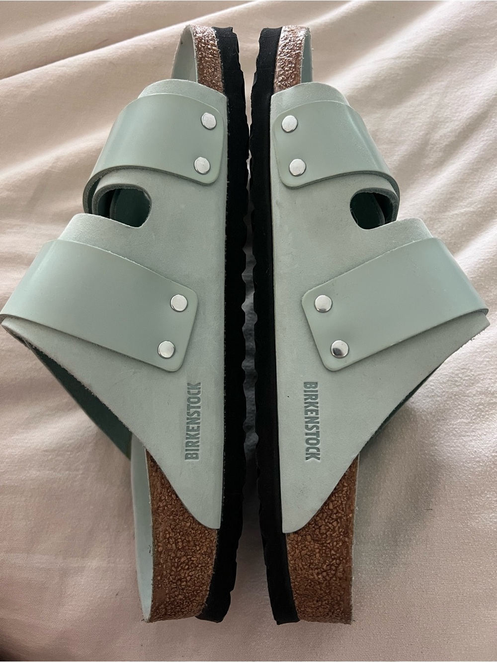 Birkenstock Uji Nubuck Sandal Size 40 RT $160 NWOT Surf Green